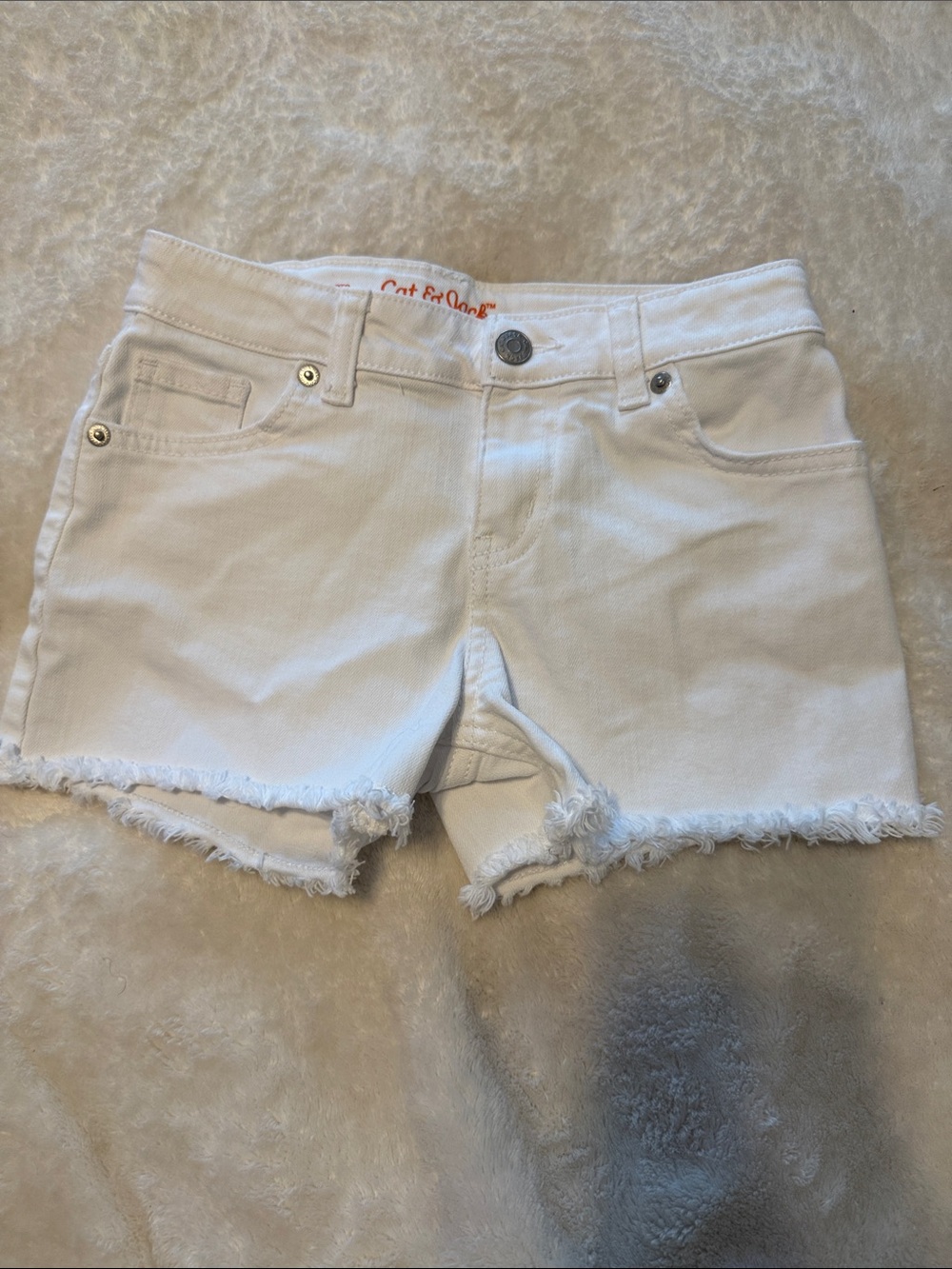 White Frayed Hem Women’s Denim Shorts
